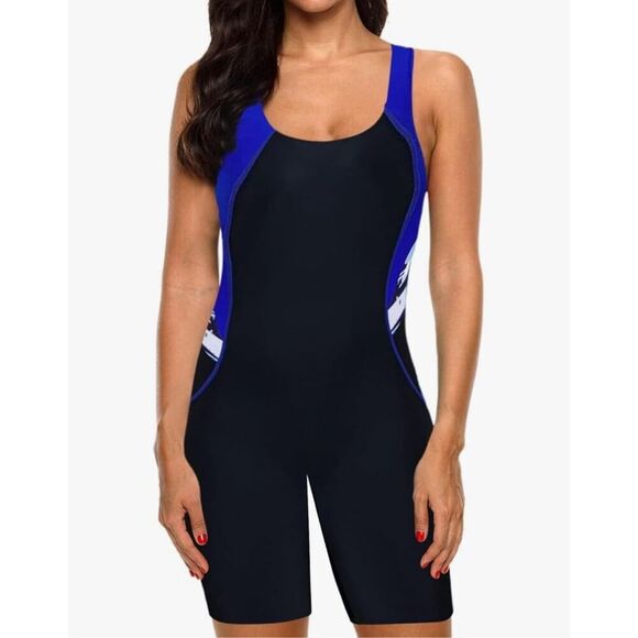 NEW 1 Pc Boyleg Swimsuits Shorts Racerback Full Coverage Slimming 2X - Picture 5 of 5